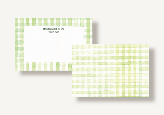 The Green Gingham Stationery Set