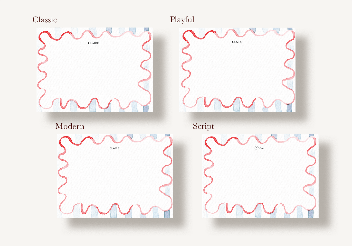Squiggles and Stripes Stationery Set